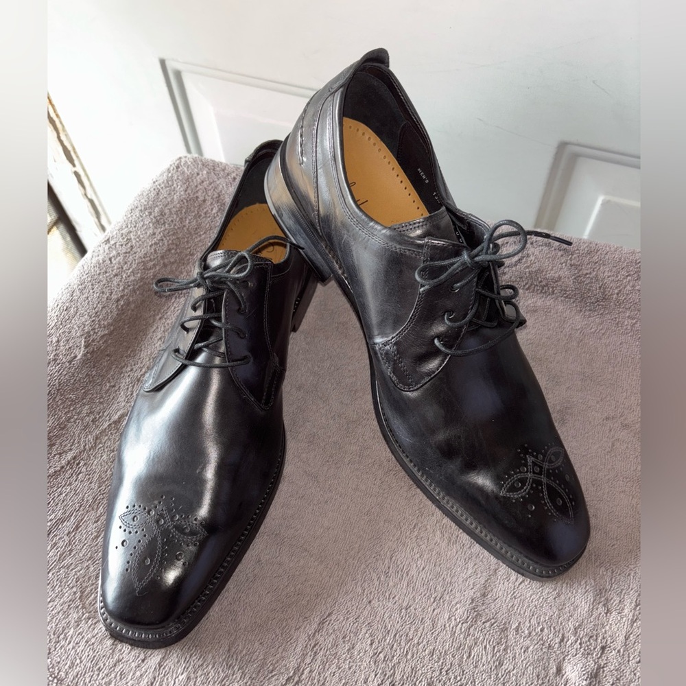 Cole Haan black leather medallion toe Oxford shoes size 13